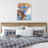 Sicht auf das große Kopf- und Maine-Siegel Leinwanddruck (Insitu (Schlafzimmer))