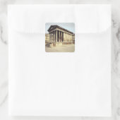Sicht auf das Maison Carree, um 19 v. Chr. Quadratischer Aufkleber (Tasche)