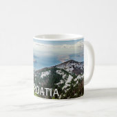 Sicht auf das Meer aus den Bergen in Kroatien Kaffeetasse (VorderseiteRechts)
