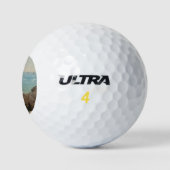 Sicht auf das Meer (Küstenlandschaft) (Marine) Golfball (Logo)