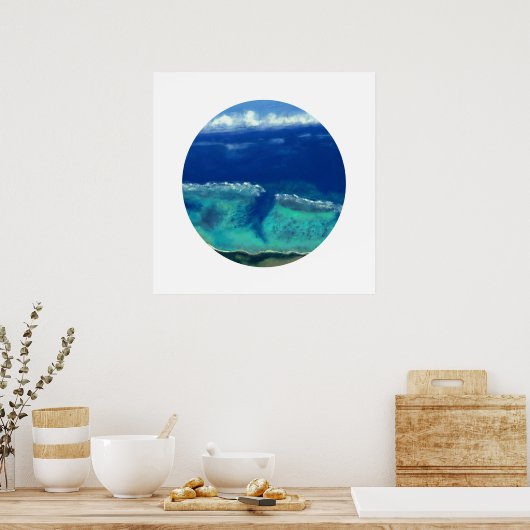 Sicht auf das Okinawa-Meer (Zen-Kreis) Poster (Küche)