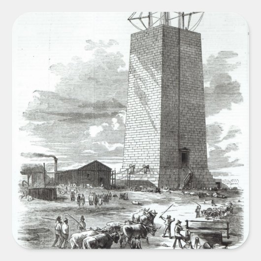 Sicht auf das Washington-Denkmal Quadratischer Aufkleber (Vorderseite)