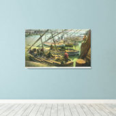 Sicht auf das Wharf der Fischer Leinwanddruck (Insitu (Holzboden))