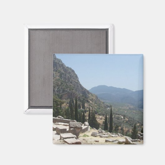 Sicht auf Delphi, Griechenland Magnet (Vorderseite/Rückseite)