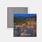 Sicht auf den Abend Bilbao. Magnet (Vorderseite/Rückseite)