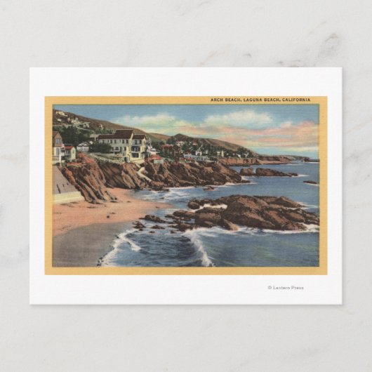 Sicht auf den Arch Beach mit Zuhause Postkarte (Vorderseite)