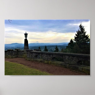 Sicht auf den Berg Hood, Portland, Oregon Poster