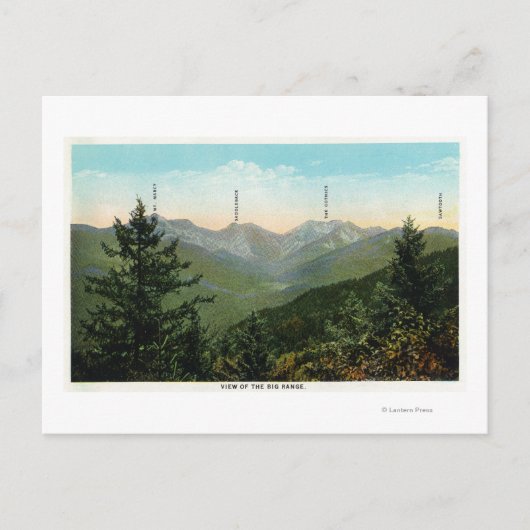 Sicht auf den Berg Marcy, Saddleback, Sägezahnwelt Postkarte (Vorderseite)