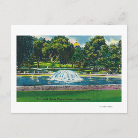 Sicht auf den Bostoner Froschteich Postkarte (Vorderseite)