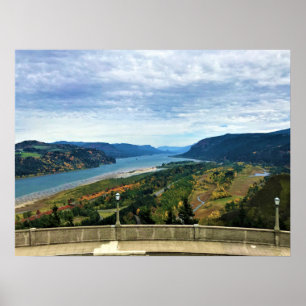 Sicht auf den Columbia River, Columbia River Gorge Poster