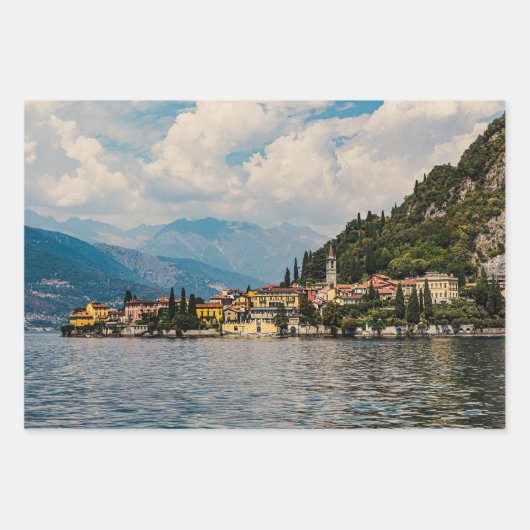 Sicht auf den Comer See Geschenkpapier Set (Vorderseite)