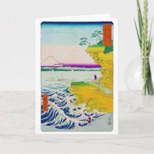 Sicht auf den Fuji und die Küste, Hiroshige, Ukiyo Karte