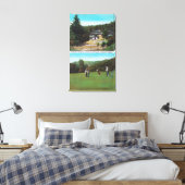 Sicht auf den Golfplatz, Croquet Grounds, Hütten Leinwanddruck (Insitu (Schlafzimmer))