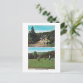 Sicht auf den Golfplatz, Croquet Grounds, Hütten Postkarte (Stehend Vorderseite)
