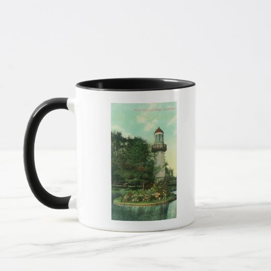 Sicht auf den Palmer Park LighthouseDetroit, MI Tasse (Links)