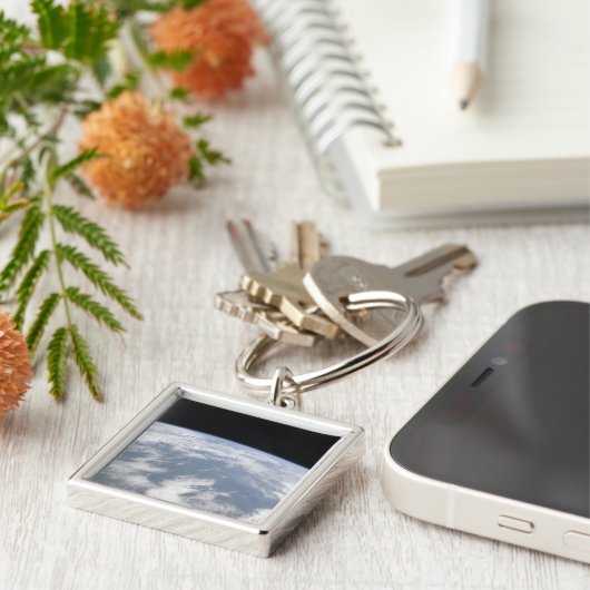 Sicht auf den Planeten Erde vom Weltraum Schlüsselanhänger (Seite)