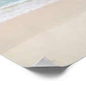 Sicht auf den Strand mit Segelboot Poster (Ecke)