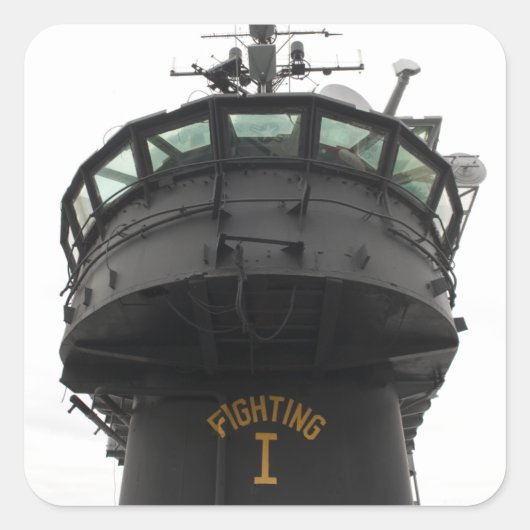 Sicht auf den vorderen Teil der Aufbaustruktur Quadratischer Aufkleber (Vorderseite)