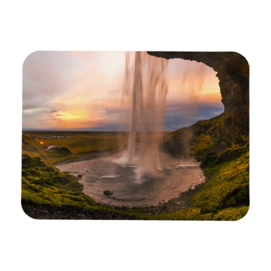 Sicht auf den Wasserfall von Island Seljalandsfoss Magnet (Horizontal)