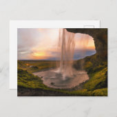 Sicht auf den Wasserfall von Island Seljalandsfoss Postkarte (Vorne/Hinten)