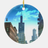 Sicht auf den Willis Tower Keramik Ornament (Hinten)