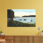 Sicht auf die Boote in den Pfeilen Leinwanddruck (Insitu (Wohnzimmer))