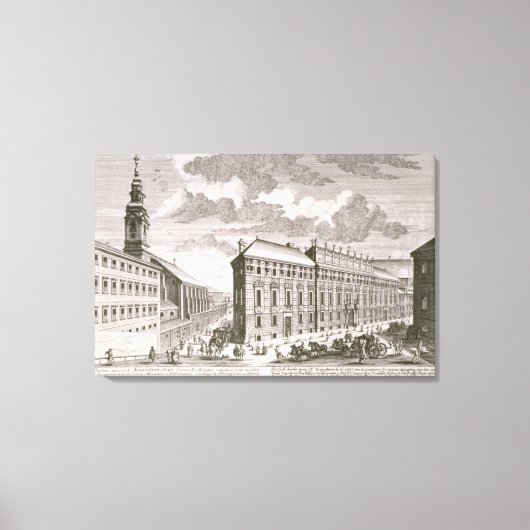 Sicht auf die Dorotheergasse mit den Leinwanddruck (Vorderseite)