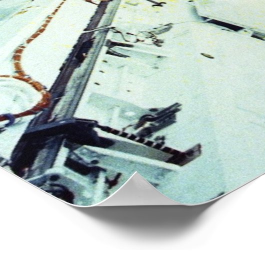 Sicht auf die Erd- und Raumfähre Atlantis Payload Poster (Ecke)