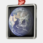 Sicht auf die Erde aus dem Weltall Silbernes Ornament (Links)