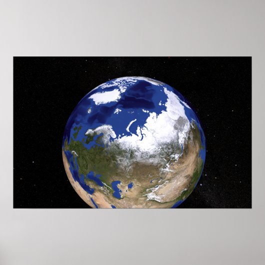 Sicht auf die Erde mit dem arktischen Raum Poster (Vorne)
