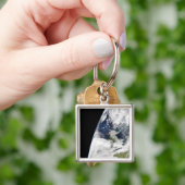 Sicht auf die Erde vom Weltraum Schlüsselanhänger (Hand)