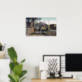 Sicht auf die Esel, die Wasser transportieren Bisb Poster (Heimbüro)