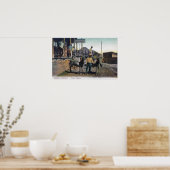 Sicht auf die Esel, die Wasser transportieren Bisb Poster (Küche)