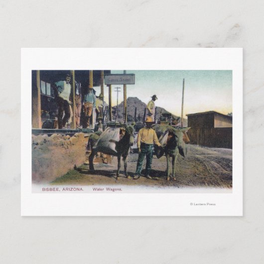 Sicht auf die Esel, die Wasser transportieren Bisb Postkarte (Vorderseite)