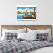 Sicht auf die Fischerboote im Hafen Leinwanddruck (Insitu (Schlafzimmer))