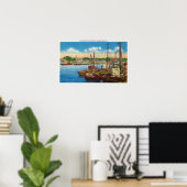 Sicht auf die Fischerboote im Hafen Poster (Heimbüro)