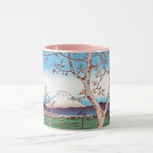 Sicht auf die Fuji- und Kirschblüten, Hiroshige Tasse