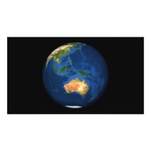 Sicht auf die ganze Erde mit Indonesien, Ozean Fotodruck