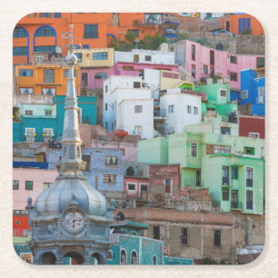 Sicht auf die Gebäude der Stadt Rechteckiger Pappuntersetzer