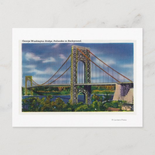 Sicht auf die George Washington Bridge Postkarte (Vorderseite)