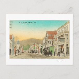 Sicht auf die Hauptstraße, Pferdetransport Postkarte