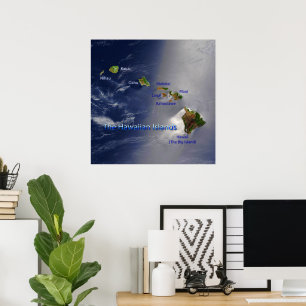 Sicht auf die Hawaiianischen Inseln Poster