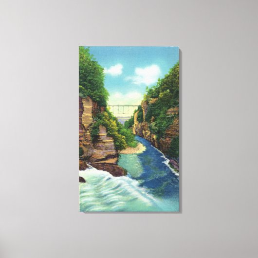 Sicht auf die Herbstcreek-Schlucht Leinwanddruck (Vorderseite)