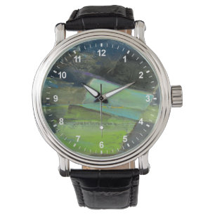 Sicht auf die Küste II   Abstrakte Print Armbanduhr