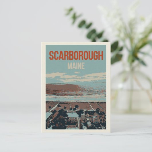 Sicht auf die Küste Scarborough Maine USA Postkarte (Stehend Vorderseite)
