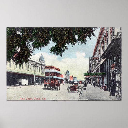 Sicht auf die Main StreetVisalia, CA Poster (Vorne)