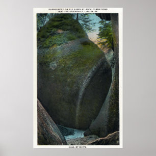Sicht auf die Schiffshalle, Felsformationen Poster