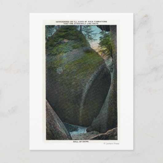 Sicht auf die Schiffshalle, Felsformationen Postkarte (Vorderseite)