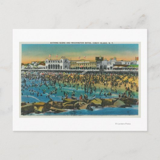 Sicht auf die Schwimmer in den Bädern von Washingt Postkarte (Vorderseite)