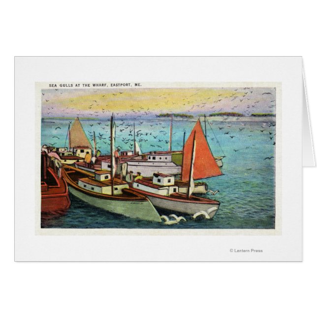 Sicht auf die Seegügel und Schiffe im Wharf (Vorderseite (Horizontal))